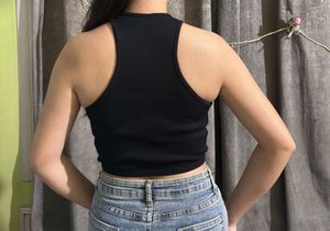 Black Ribbed Tank Top