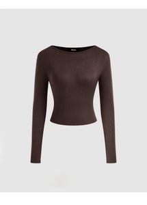 Brown Long Sleeve Dress Set