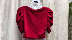 Chic Red Puff Sleeve Top
