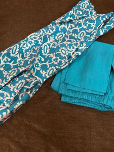 Muslin Heavy Yoke Kurta With Pants