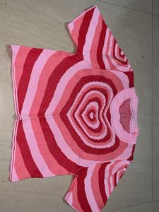 Heart Pattern Knit Top