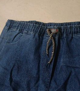 Button Detail Denim Pants