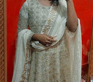 Ethnic White Gown With Dupatta