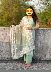 Full Embroidered Kurta,Palazo &amp;  Dupat