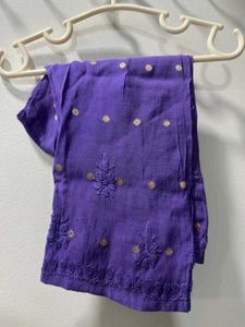 Purple Chikankari Girls Kurta Set