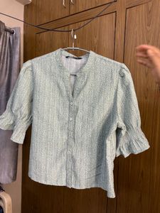 Green Print Blouse