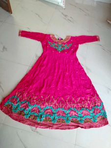 Pink Anarkali Suit With Pant