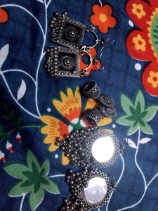 Oxidized Silver Earrings