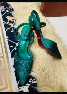 Green Heeled Sandals
