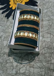 Emerald & Gold Bangle Set
