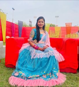 Blue Floral Lehenga Choli