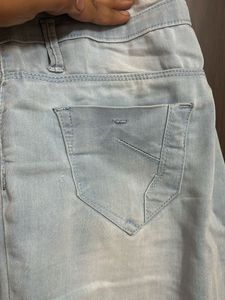 Light Blue High Waist Jeans For Ladies