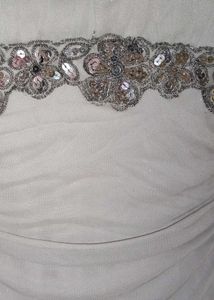 Elegant Silver Embellished Dress