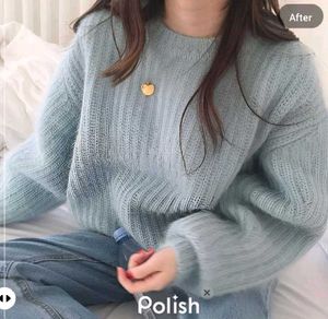 New With Tag Korean Cozy Blue Knit Sweater