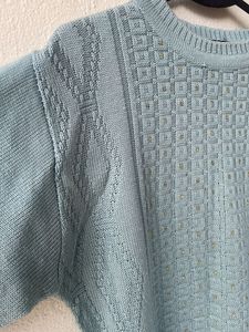 Light Blue Knit Pullover Sweater