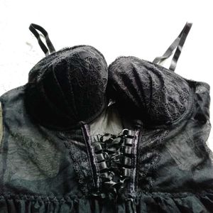 Black Lace Corset Top
