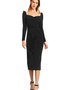 Elegant Black Midi Dress