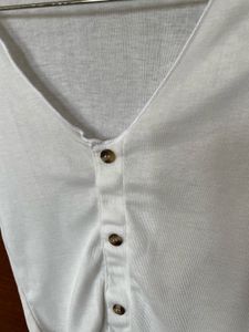 Cute White Button-Up Top