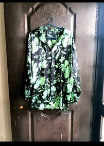 neon floral print coord set