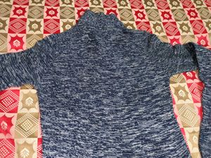 Classic Blue-Black Longline Winter Sweater Unisex