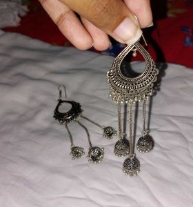 Silver Jhumka Earrings