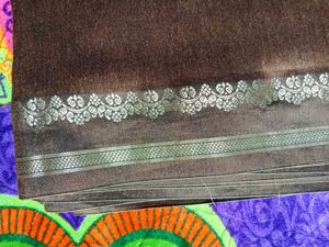 ✨Chocolate Brown Saree Without Blouse ✨