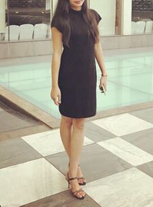 Woolen Black Dress With Sequence