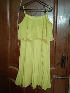 Lime Green Mini Dress With Spaghetti Straps