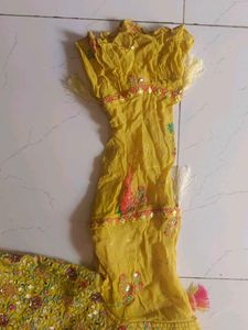 Yellow kurta cum gown