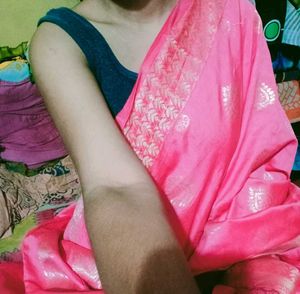 Pink &amp; Gold Banarasi Silk Fabric