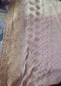 Heavy Work Georgette Saree With Running Blouse