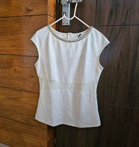 Beige Embellished Top