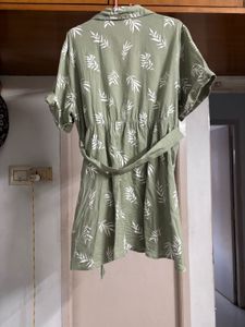 “Bombay Paisley” MintGreen Leaf Print Dress