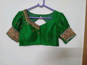 Elegant bottle Green Bridal blouse
