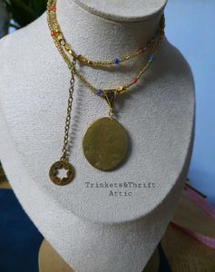 Angel Clay Pendant Beaded Necklace