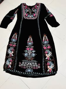 Embroidered Black Kurta Set Never Used