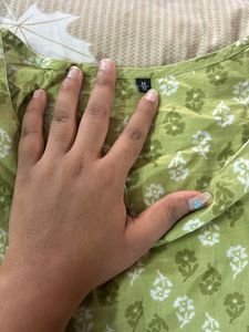 Green Short Frock Style Kurti