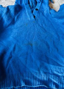 Blue Button-Up Sweater