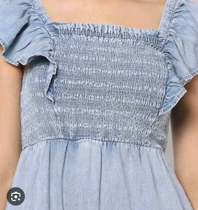 Denim Ruffle Dress