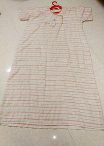Striped Embroidered Tunic Top