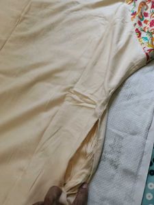 Embroidered Cream Kurta XL size