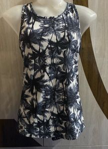 Black N White Floral Top