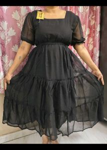 Black And Rust Dress