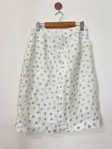White Colourful Polka Dot Skirt