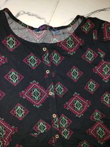 Patterned Black Dress