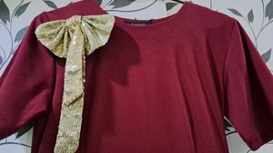 Tiered Party Dress with Bow