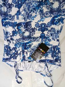 Blue &amp; White Toile Maxi Dress