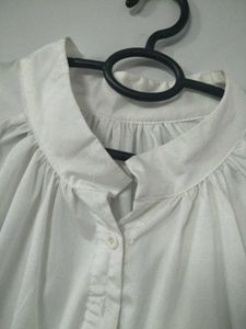 Elbow-length Balloon Sleeve Blouse