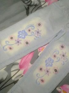 Cute Floral Jeans