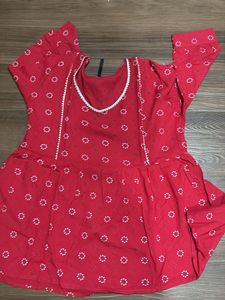 Red Printed Top